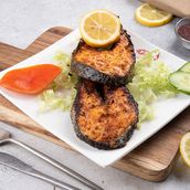 Grilled salmon meal