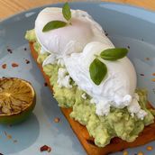 Smashed Avocado On Roasted Sweet Potato