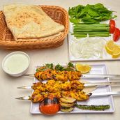 saffron chicken with bread