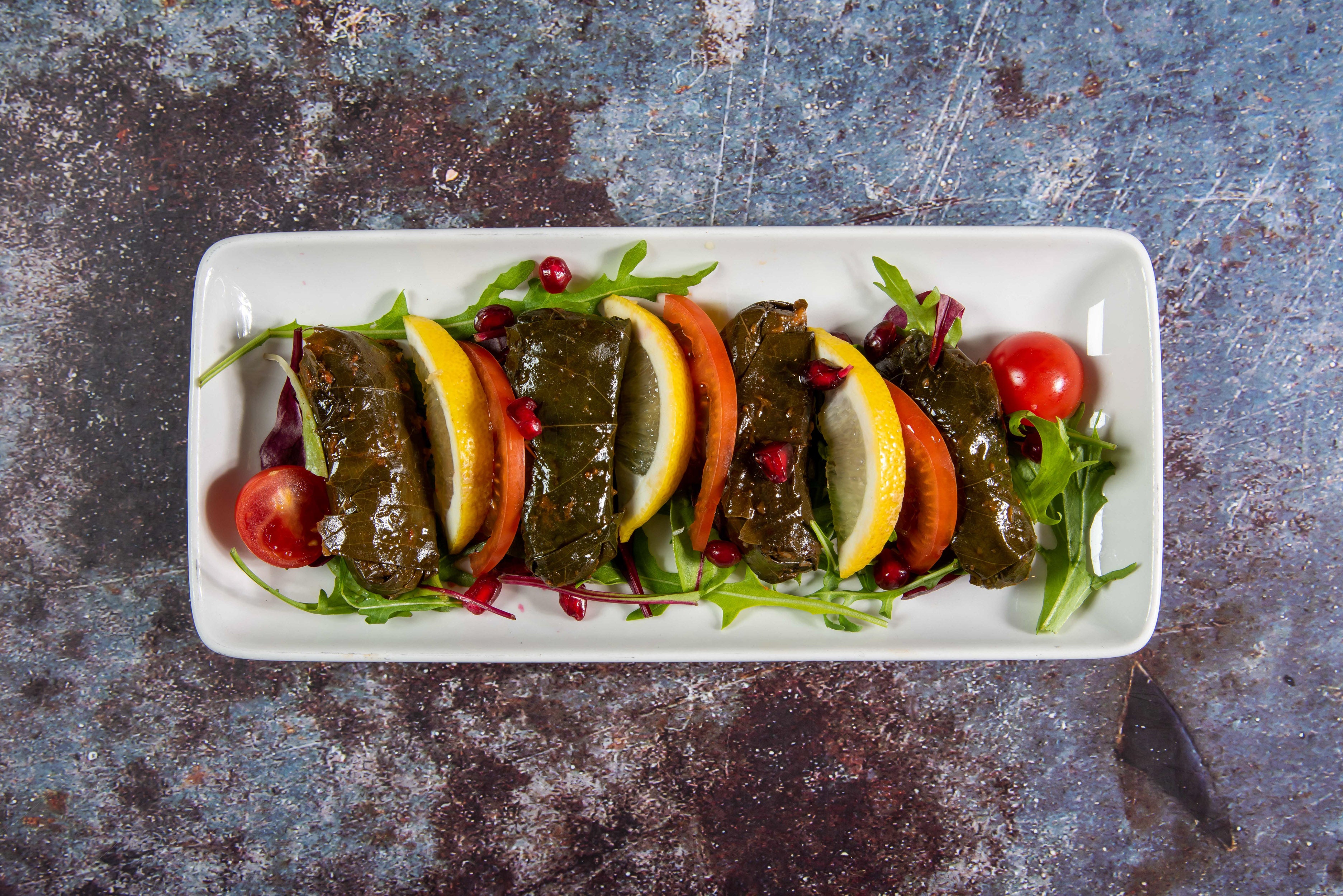Stuffed Vine Leaves (Vegetarian) (Contains Nuts)
