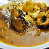 Bangladeshi Rui Fish Rice Curry