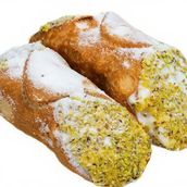 Sicilian Cannoli with Ricotta, Chocolate and Pistachio Powder