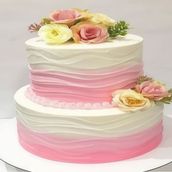 Pink wave 2 layer cake