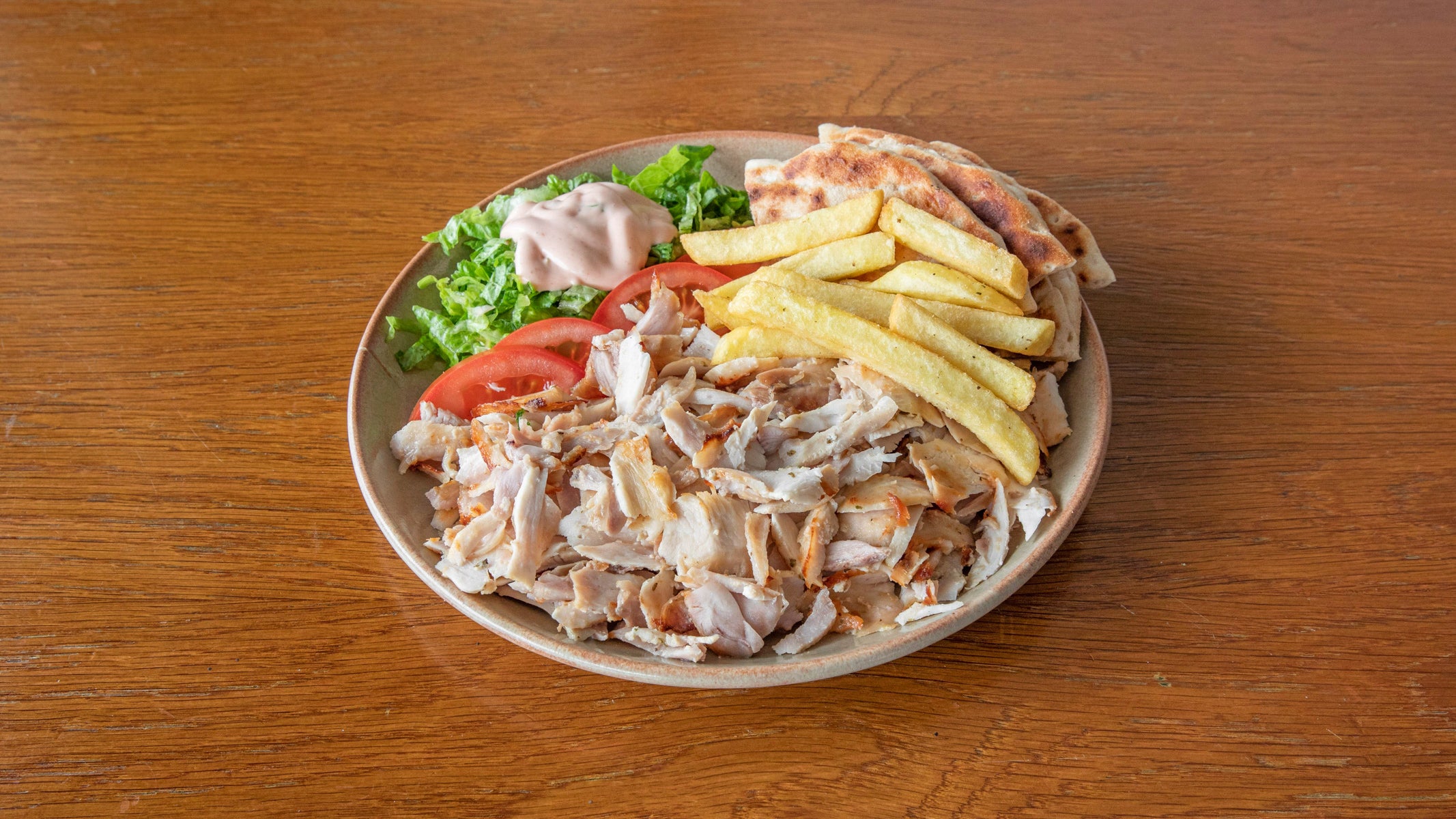 Chicken gyros box portion