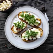 Bruschetta with Porcini Mushroom and Mozzarella
