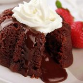 Molten Chocolate Cake with vanilla ice cream ontop