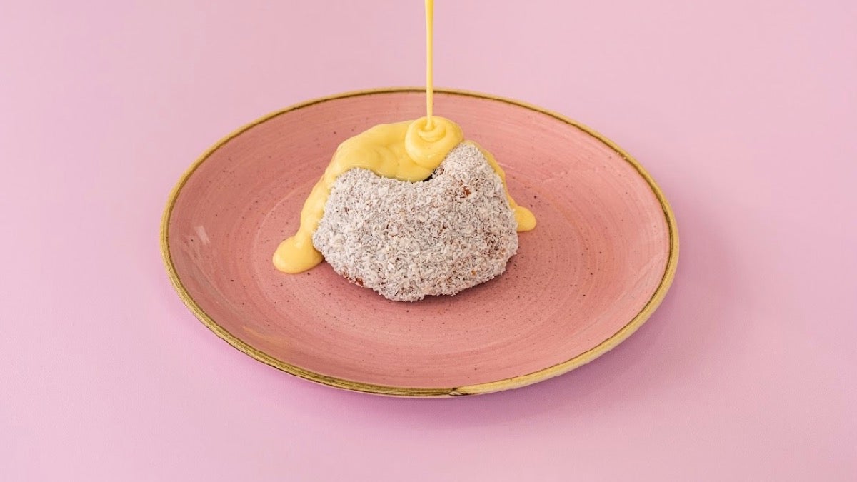 Coconut jam sponge