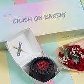 Black Cake with Flowers