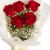 Natural Rose Flowers Bouquet Red