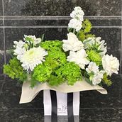 Best Seller Paper Bag Bouquet (White/Green)