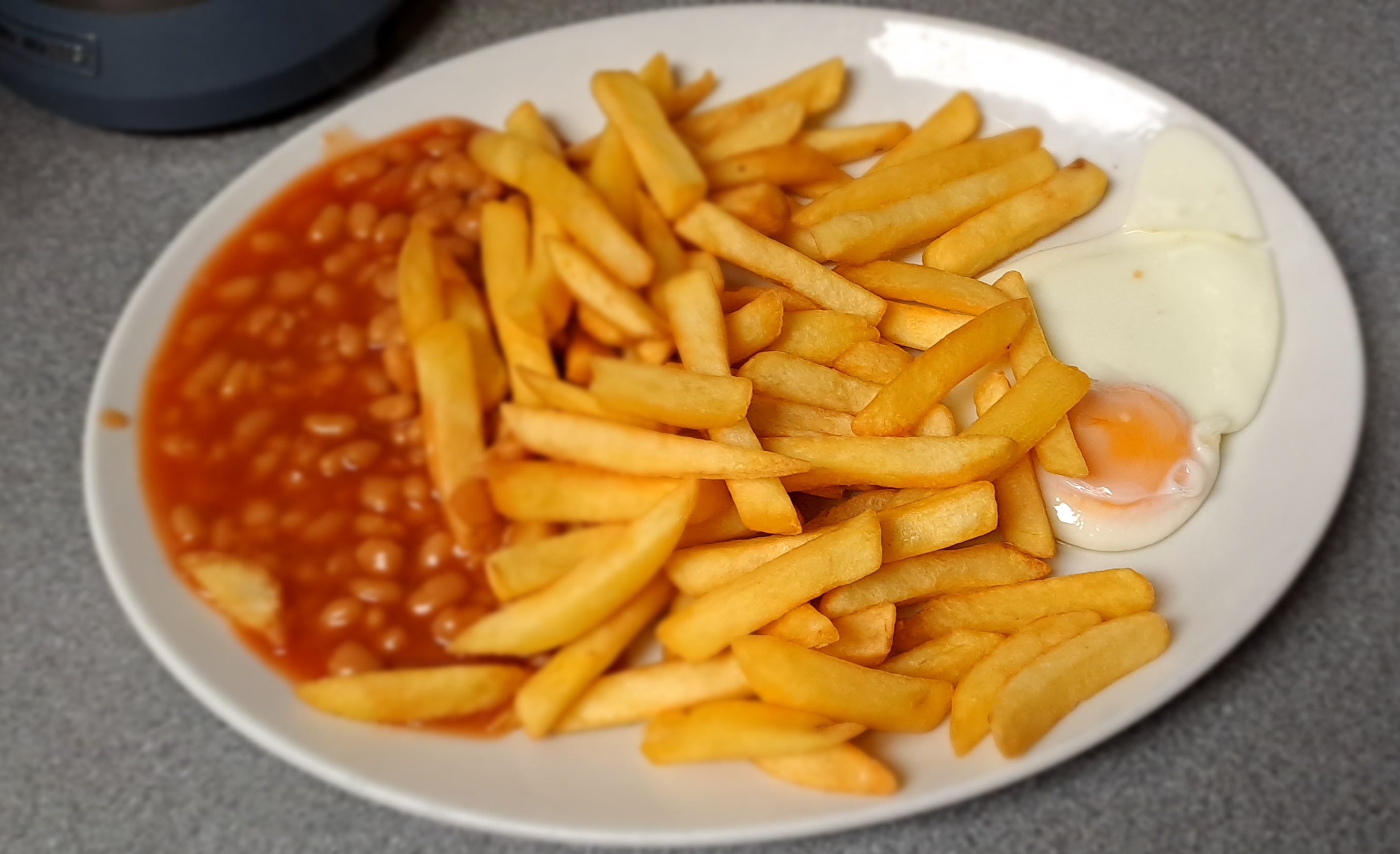 Egg, Chips, and Beans