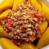 Boiled Plantains And Egg Sauce