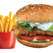 Battered Fish Burger and Chips