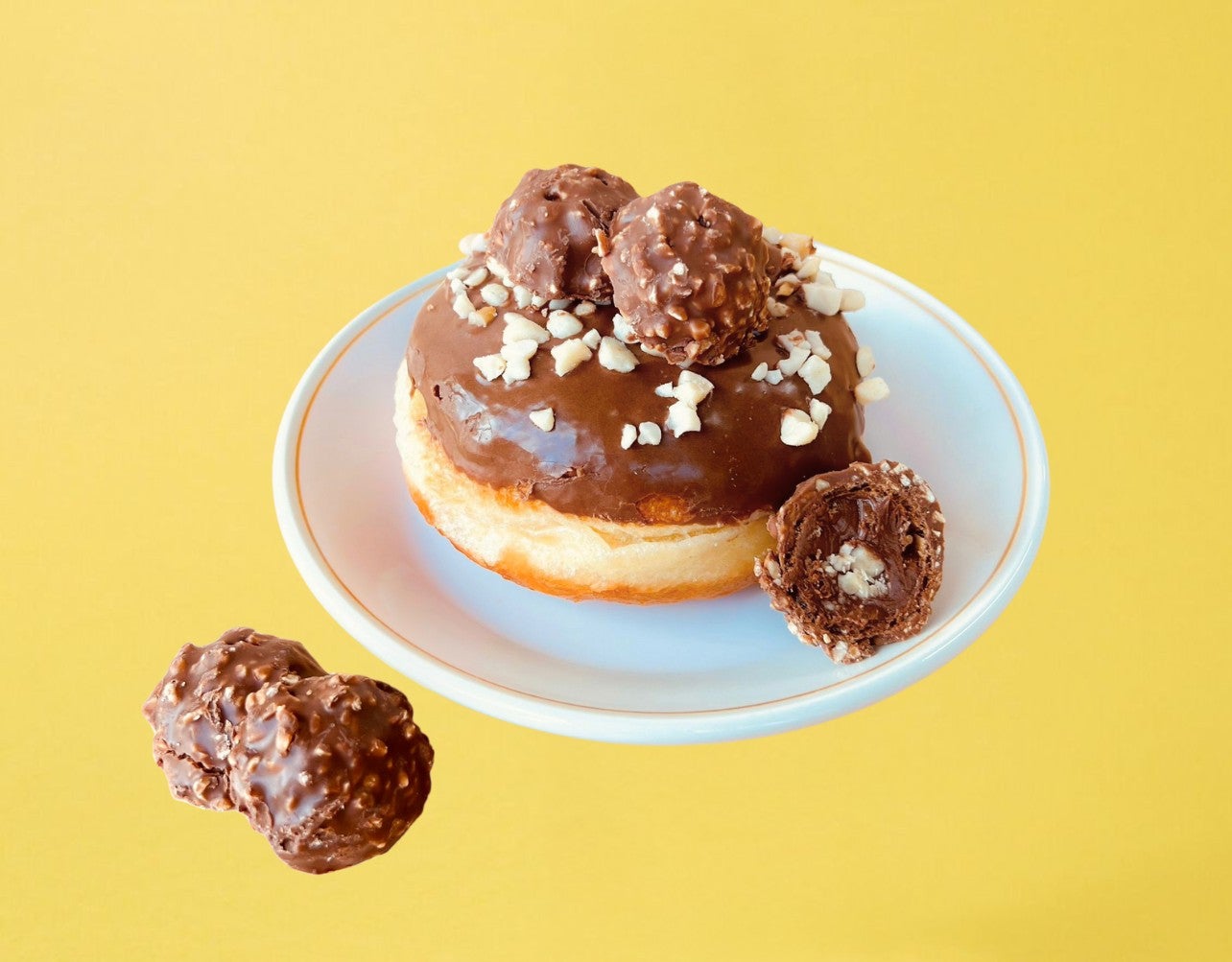 Nutella & Ferrero Rocher filled doughnut