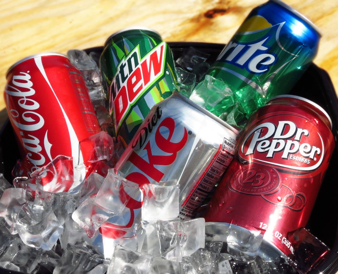 Cans of Soft Drink