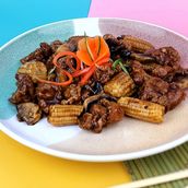 Beef With Mushroom And Baby Corn
