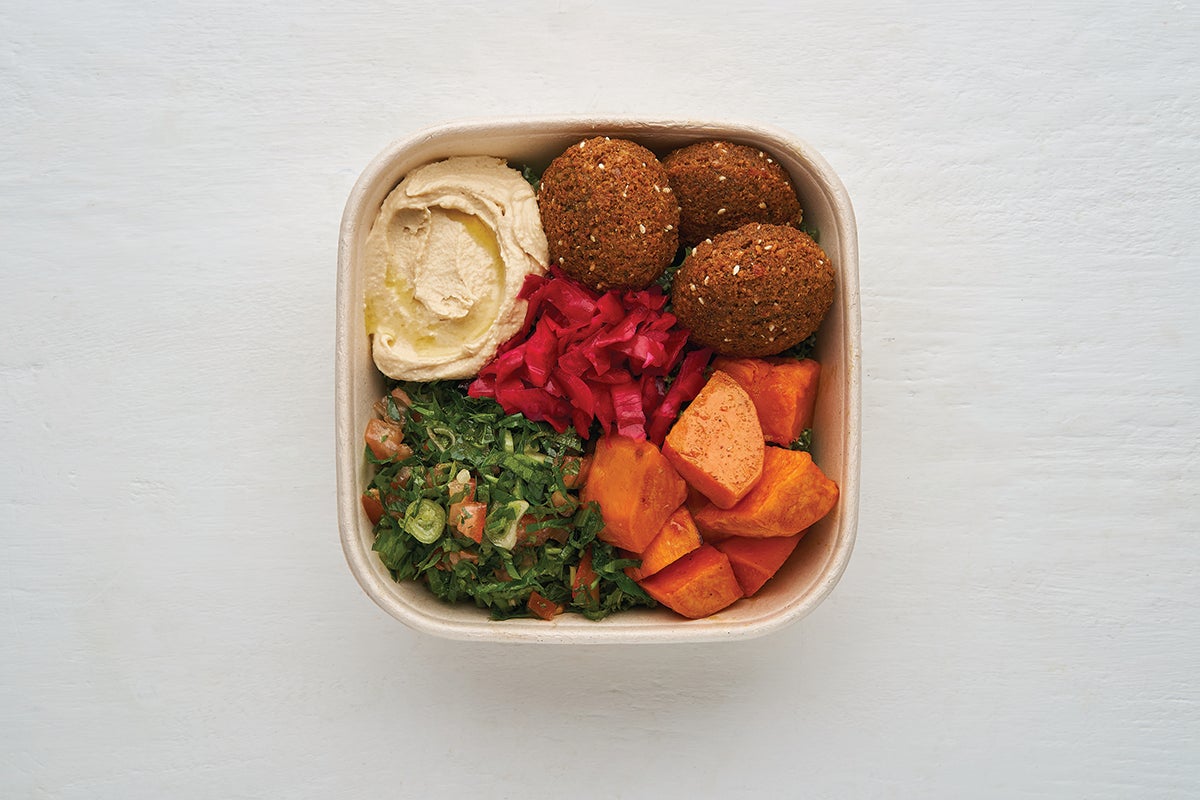 Falafel, Sweet Potato, Hummus & Kale