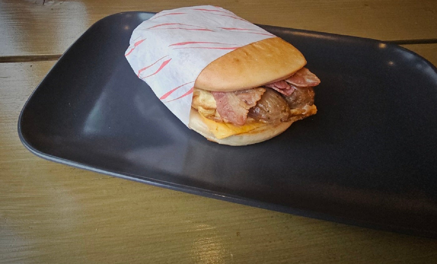Bacon and Sausage Bagel