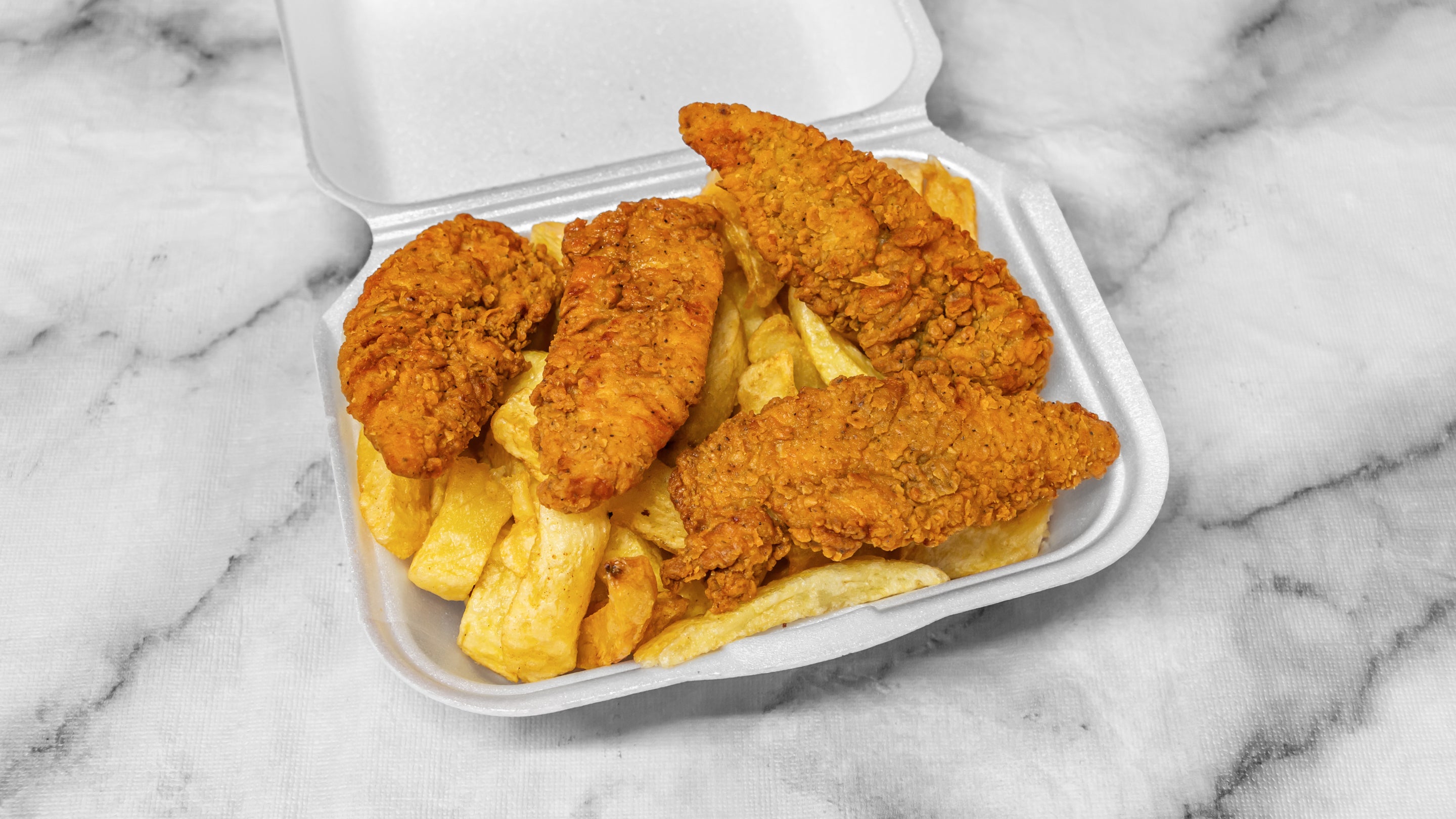 Crispy Southern Fried Strips and Chips (4 Pieces)
