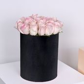 Black Box With 40 Light Pink Roses