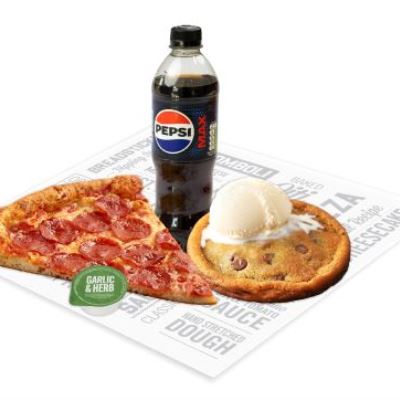 Any Slice or Stromboli + Dip + Cookie Dough & Ice Cream + Drink