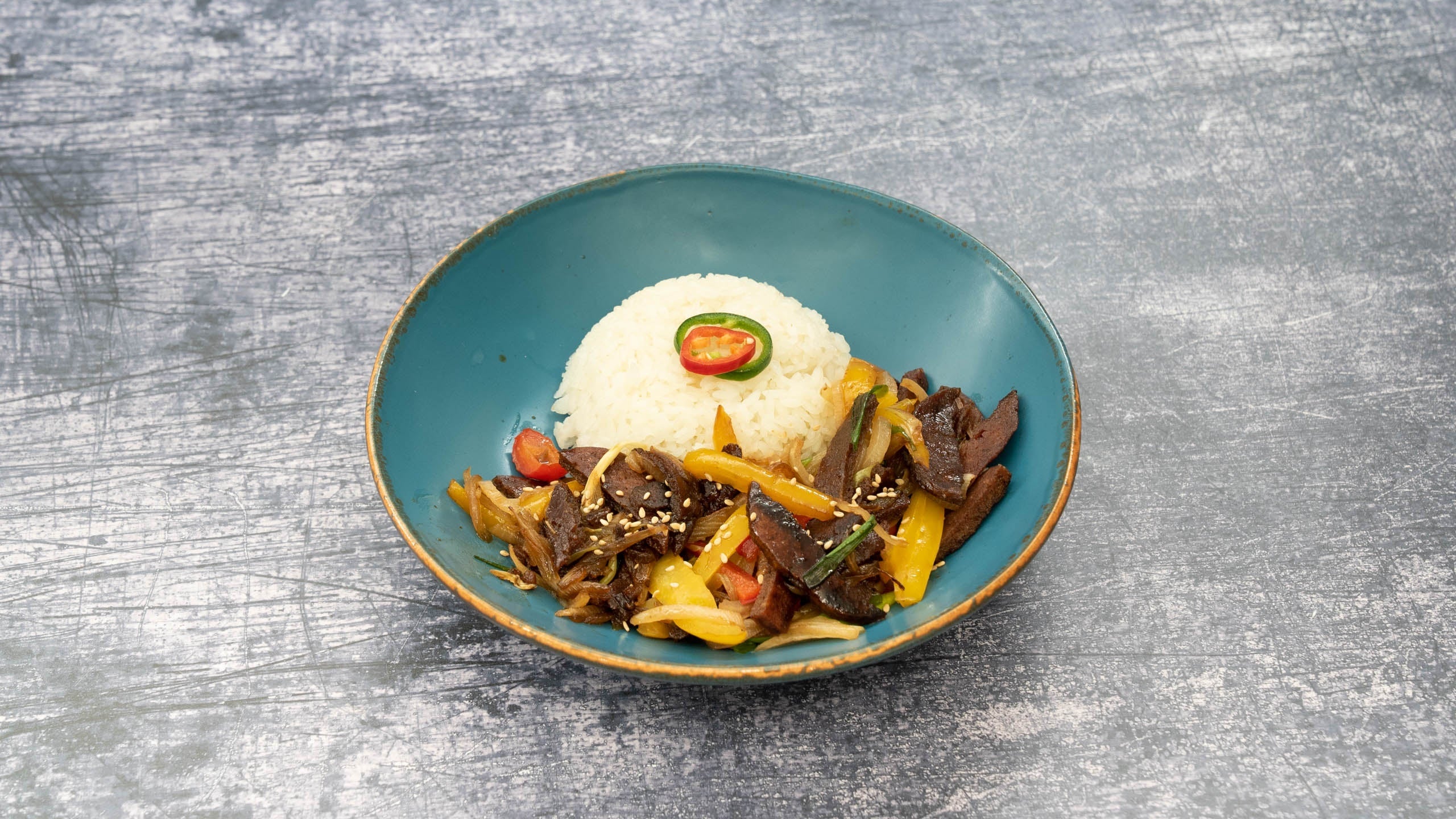 Beef with rice 불고기 (Bulgogi)