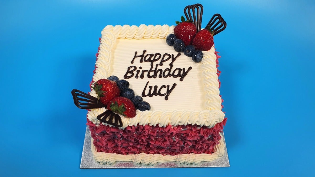 6” Square Fresh Fruit cake No.4