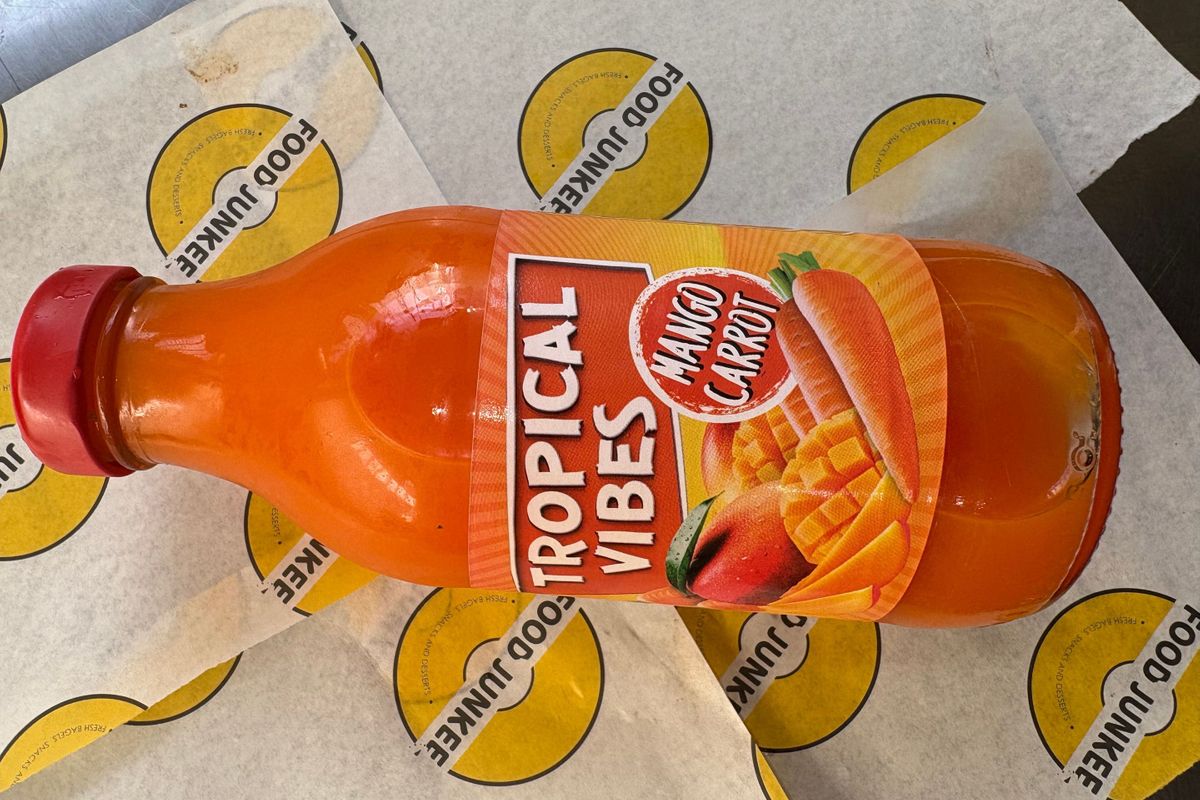 tropical vibes mango and carrot bottle 