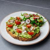 Avocado Toast With Mozzarella And Cherry Tomato